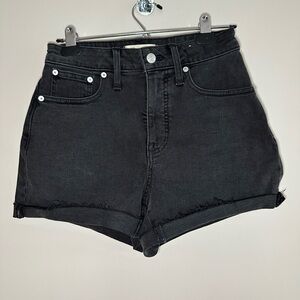 Madewell Black Jean Shorts High-Waisted Cuffed